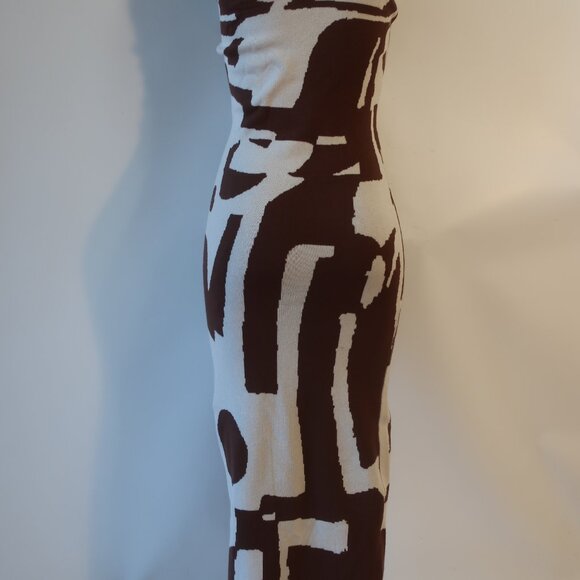 Womens Shag Boutique Brown, White Sweater Tank Pencil Maxi Dress S - Picture 5 of 8